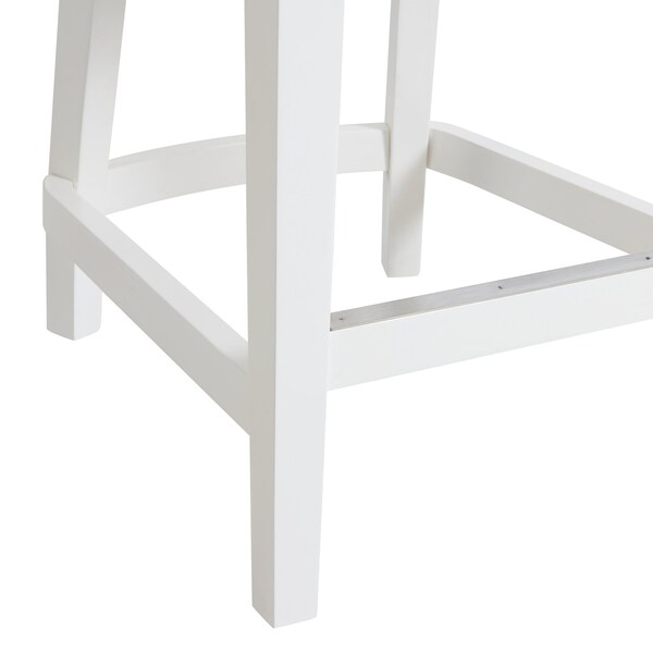 Alaterre Furniture Ellie Counter Height Stool with Back, White, 2PK - ANEL01PDCR2