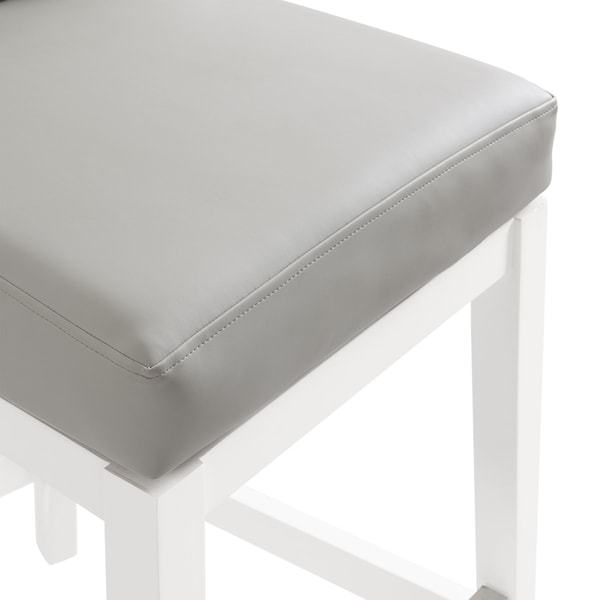 Alaterre Furniture Ellie Counter Height Stool with Back, White, 2PK - ANEL01PDCR2