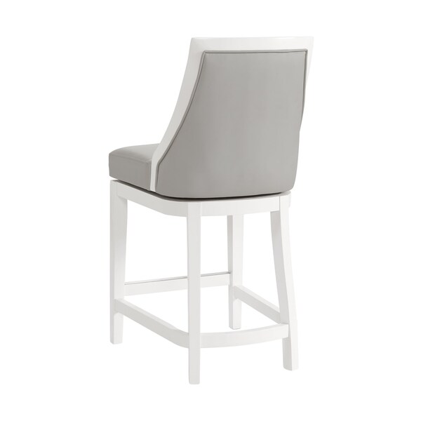 Alaterre Furniture Ellie Counter Height Stool with Back, White, 2PK - ANEL01PDCR2