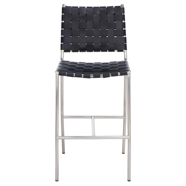 Safavieh Olenna Woven Counter Stool Black & Silver - BST3011E