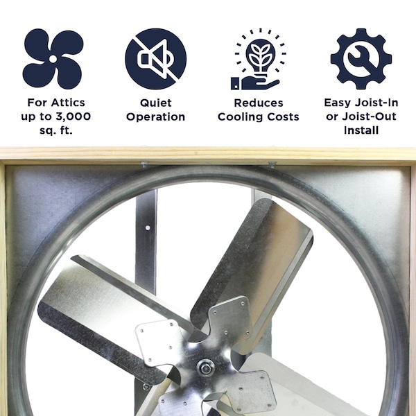 Maxx Air 30 In. 2-Speed Belt Drive Whole House Fan with Shutter - CX30BD-2SPD