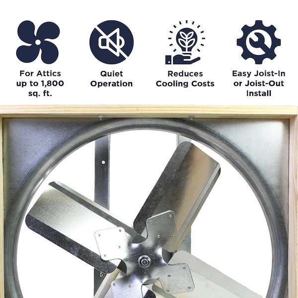 Maxx Air 24 In. 2-Speed Belt Drive Whole House Fan with Shutter - CX24BDM-2 SPD