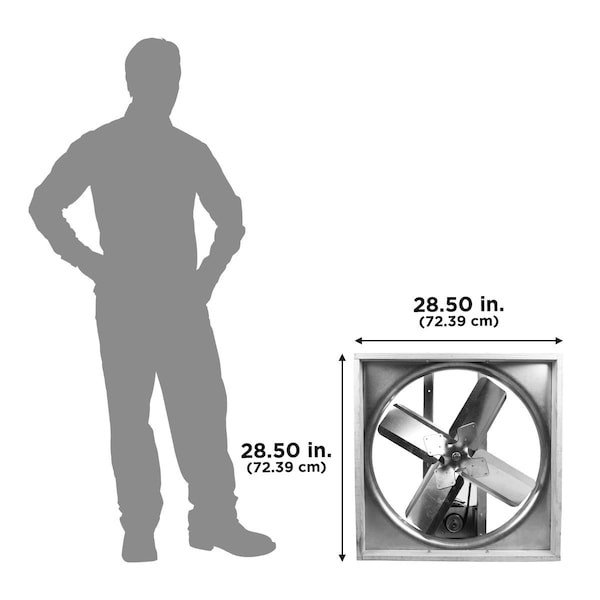 Maxx Air 24 In. 2-Speed Belt Drive Whole House Fan with Shutter - CX24BDM-2 SPD