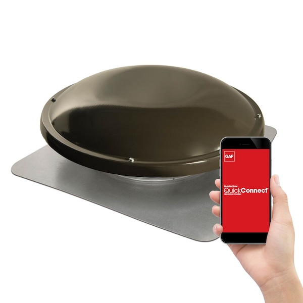 Gaf Master Flow 1250 CFM Weathered Wood Galvanized Quick Connect Roof Mount Attic Fan - ERV5WWQCT