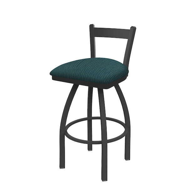 Holland Bar Stool Co 25" Low Back Swivel Counter Stool, Pewter Finish, Graph Tidal Seat - 82125PW022