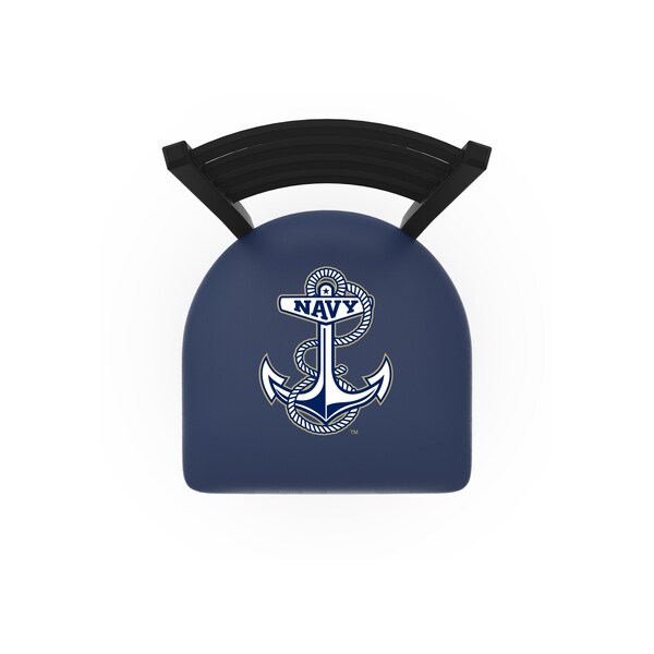 Holland Bar Stool Co 25" Blk Wrnkl US Naval Academy NAVY Station Counter Stool, Ladder Back - L00425USNAVA