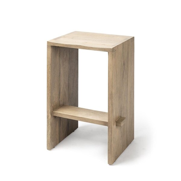 Gfancy Fixtures 26 in. Minimal Light Brown Wood Counter Stool - GF3659394
