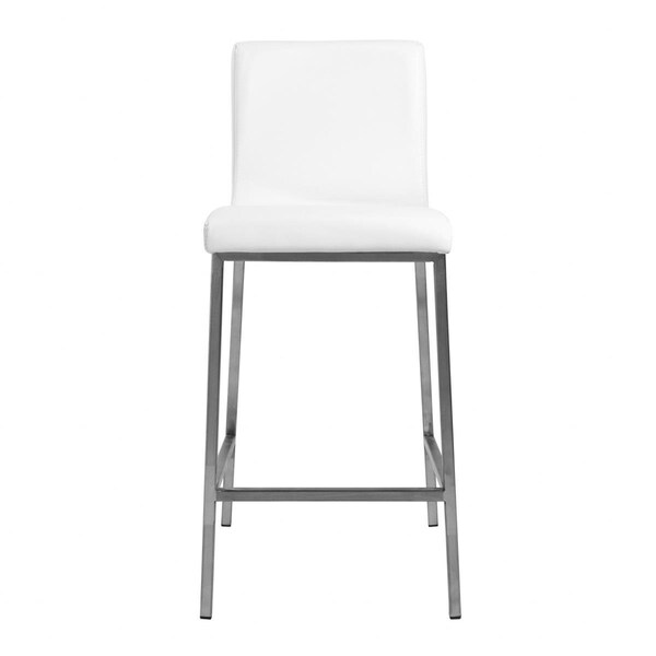 Gfancy Fixtures Faux Leather & Steel Counter Stools White - Set of 2 - GF3101706