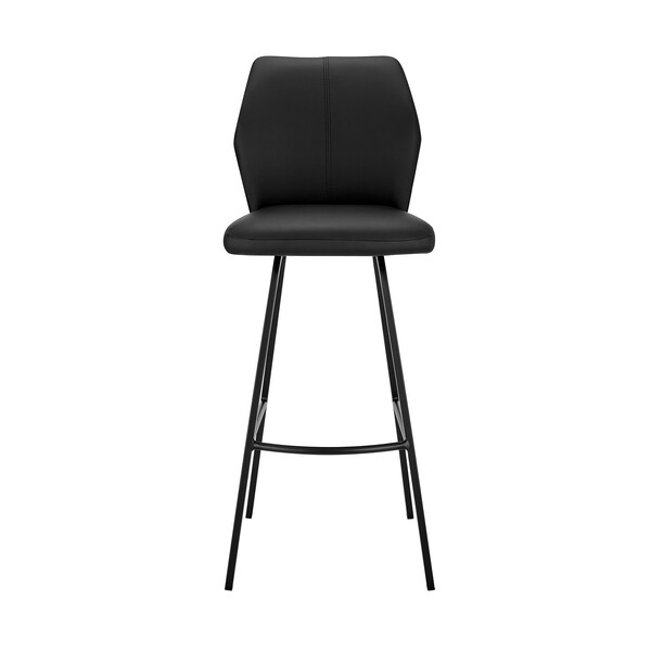 Armen Living Tandy Black Faux Leather and Black Metal 26" Counter Stool - LCTNBABLBL26