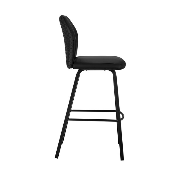 Armen Living Tandy Black Faux Leather and Black Metal 26" Counter Stool - LCTNBABLBL26