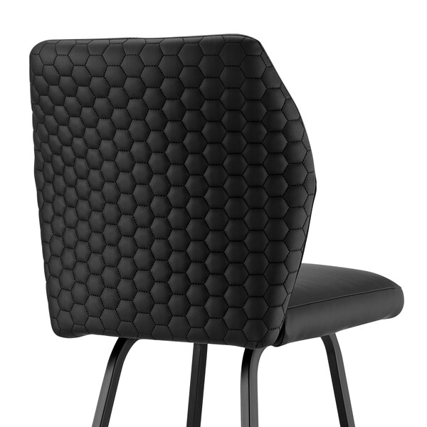 Armen Living Tandy Black Faux Leather and Black Metal 26" Counter Stool - LCTNBABLBL26