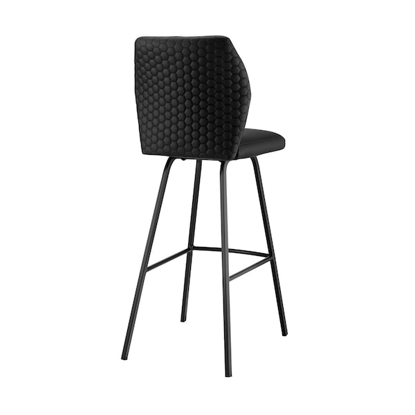 Armen Living Tandy Black Faux Leather and Black Metal 26" Counter Stool - LCTNBABLBL26