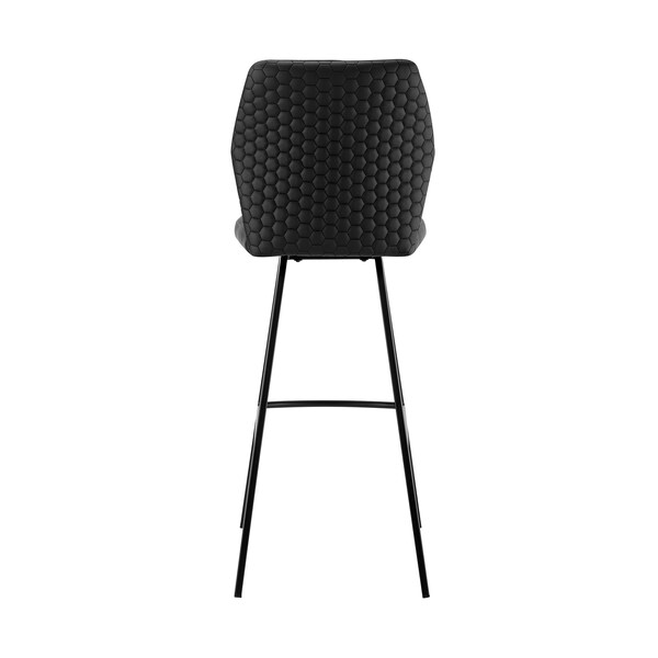 Armen Living Tandy Black Faux Leather and Black Metal 26" Counter Stool - LCTNBABLBL26