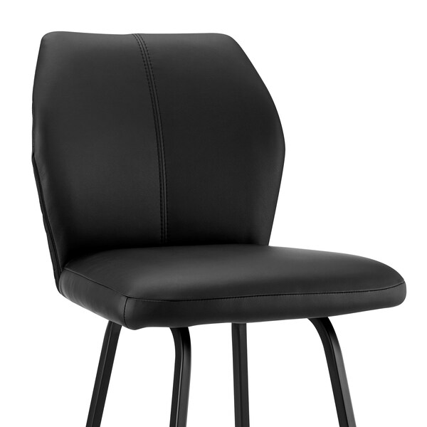 Armen Living Tandy Black Faux Leather and Black Metal 26" Counter Stool - LCTNBABLBL26