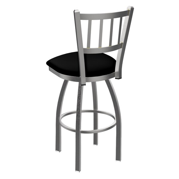 Holland Bar Stool Co OD810 Contessa Stainless Steel 25 Swivel Outdoor Counter Stool with Breeze Black Seat - OD81025SSOD004