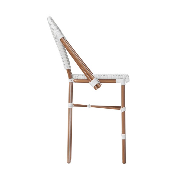 Flash Furniture Lourdes Stackable IndoorOutdoor French Bistro 26 High Counter Height Stool, WhiteGray and Bamboo - SDA-AD642001-F-CS-WHGY-NAT-GG