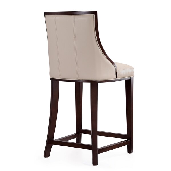 Manhattan Comfort Fifth Ave Counter Stool in Cream and Dark Walnut - CS012-CR