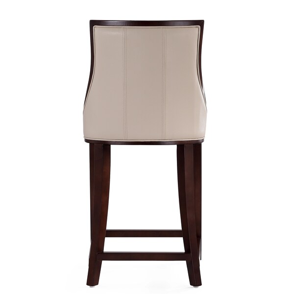 Manhattan Comfort Fifth Ave Counter Stool in Cream and Dark Walnut - CS012-CR