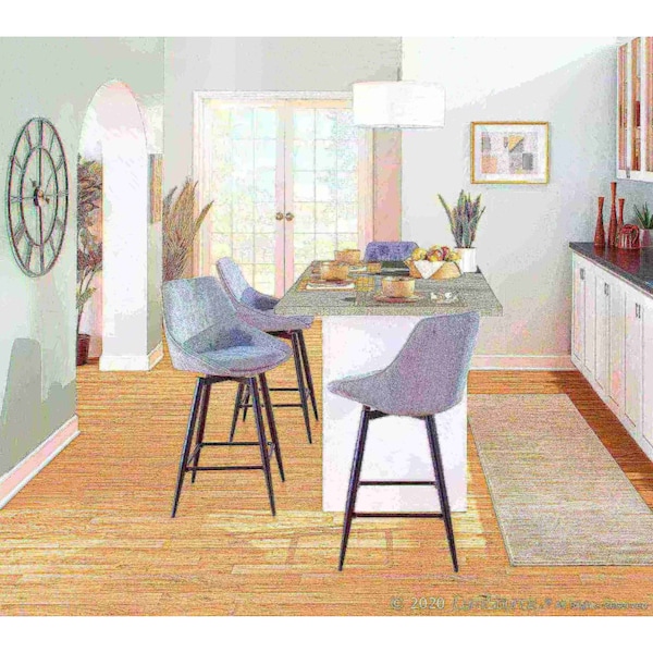 Lumisource Diana Counter Stool - Set of 2 PR - B26-DIANACOR 55SWVX BKGY2