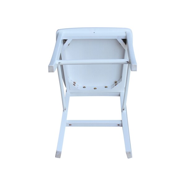 International Concepts X-Back Counter Height Stool, 24" Seat Height, White - S08-6132