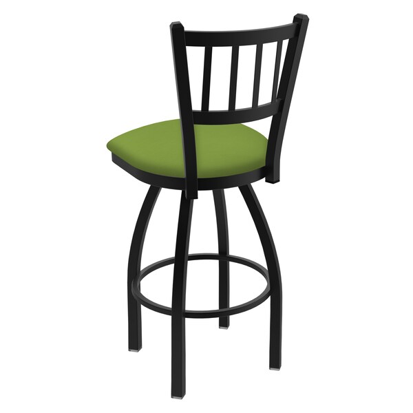 Holland Bar Stool Co 25" Swivel Counter Stool, Black Wrinkle, Canter Kiwi Green Seat - 81025BW009