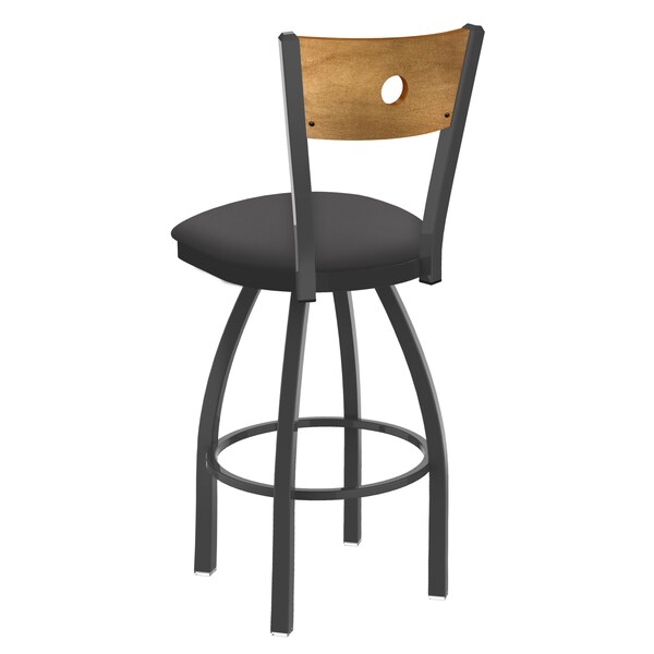 Holland Bar Stool Co 25" Swivel Counter Stool, Pewter Finish, Med Back, Canter Storm Seat - 83025PWMEDMPLB004