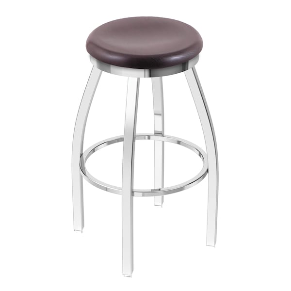 Holland Bar Stool Co 25" Swivel Counter Stool, Chrome Finish, Dark Cherry Oak Seat - 80225CHDCOAK