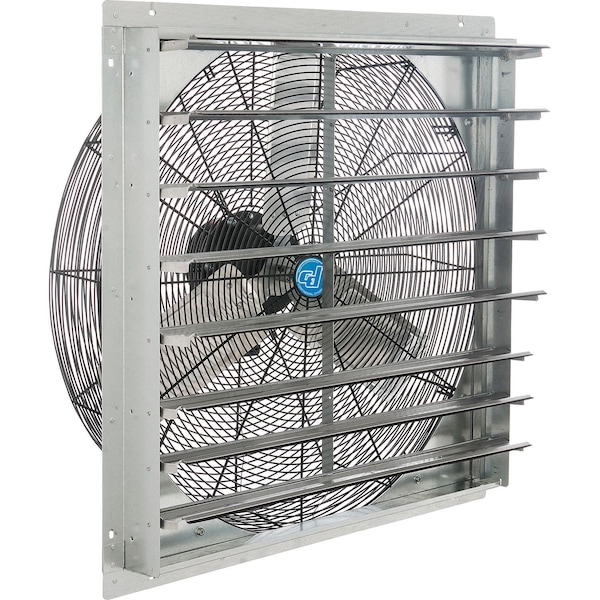 Cd Continental Dynamics Direct Drive 30in Exhaust Fan w/ Shutter, 1 Speed, 8000CFM, 1/4 HP, 1Phase - 294498