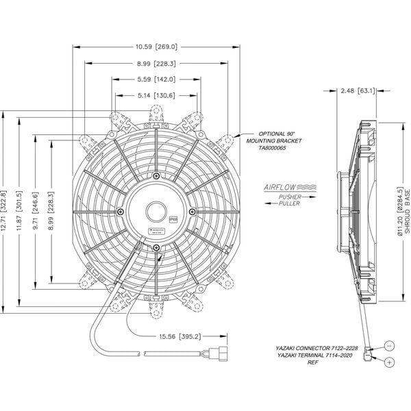 Maradyne Cooling Fan, 10 Inch, 12 VDC, 950 CFM - M103K