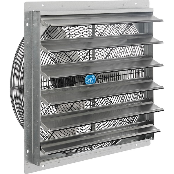 Cd Continental Dynamics Direct Drive 24in Exhaust Fan w/ Shutter, 1 Speed, 7000 CFM, 1/4HP, 1Phase - 294497