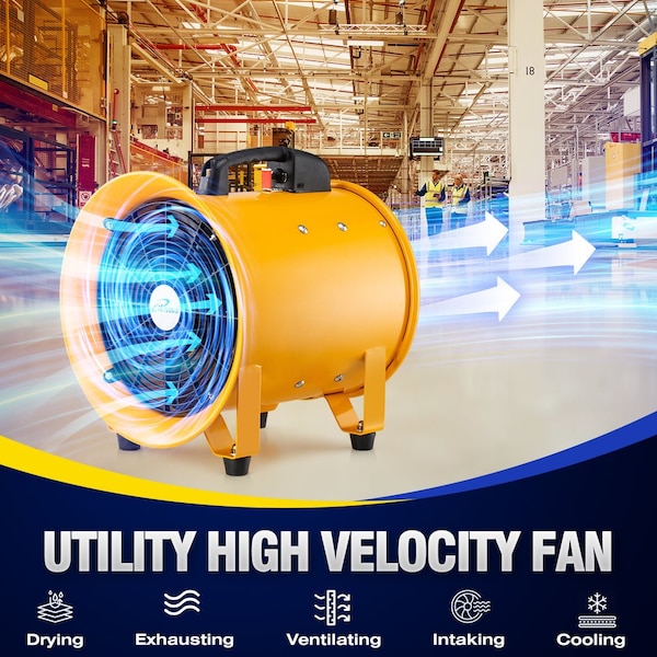Iliving Utility 12 in. Blower Exhaust Warehouse Ventilator Floor Fan, 550-Watt, 3450RPM - ILG8VF12