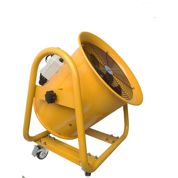 Iliving Yellow 24 in. Utility Blower Exhaust Warehouse Ventilator Floor Fan, 2000-Watt, 1720RPM - ILG8VF24