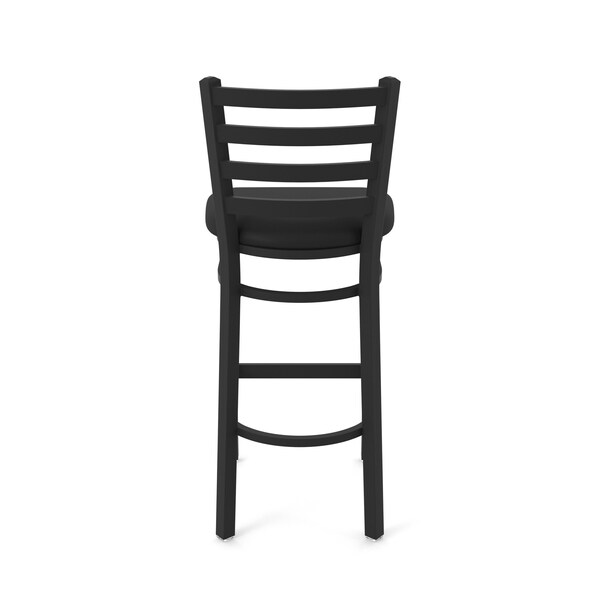 Holland Bar Stool Co 25" Stationary Counter Stool, Black Wrinkle, Black Vinyl Seat - 40025BWBLKVINYL