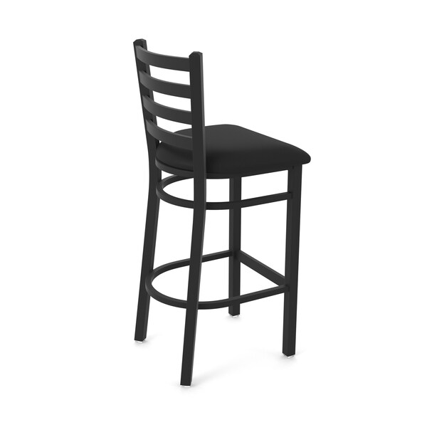 Holland Bar Stool Co 25" Stationary Counter Stool, Black Wrinkle, Black Vinyl Seat - 40025BWBLKVINYL