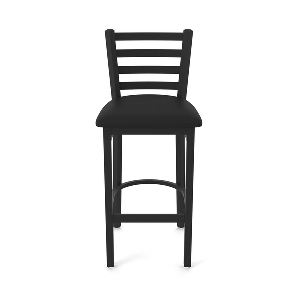 Holland Bar Stool Co 25" Stationary Counter Stool, Black Wrinkle, Black Vinyl Seat - 40025BWBLKVINYL