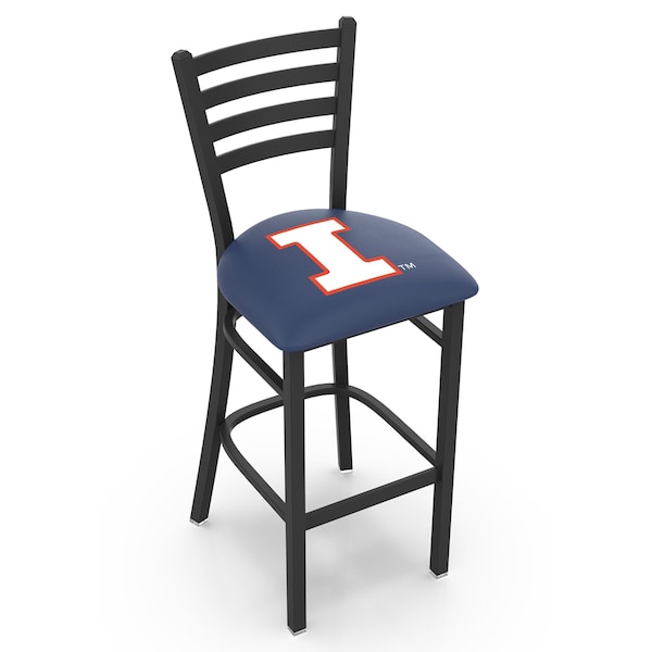 Holland Bar Stool Co 25" Blk Wrinkle Illinois Stationary Counter Stool, Ladder Back - L00425ILLINIU