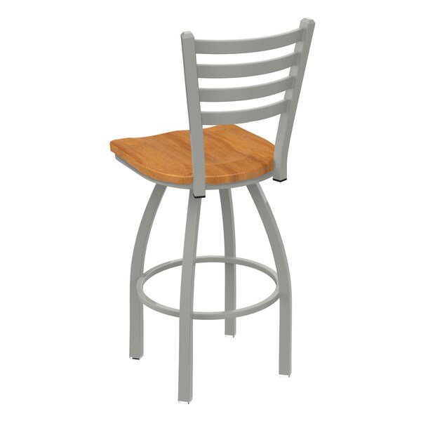 Holland Bar Stool Co 25" Swivel Counter Stool, Nickel Finish, Med Maple Seat - 41025ANMEDMPL