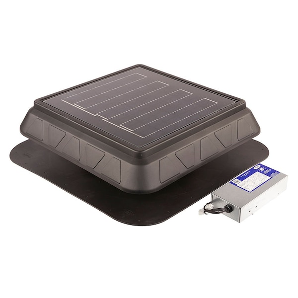 Gaf Master Flow 25-Watt Next-Generation - High-Efficiency Hybrid Solar/Electric Powered Roof Mount Exhaust Fan - PRHYBRID2