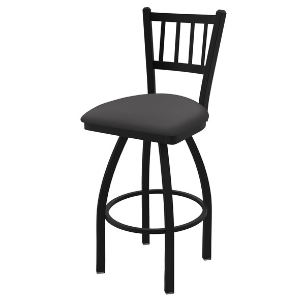 Holland Bar Stool Co 25" Swivel Counter Stool, Black Wrinkle, Canter Storm Seat - 81025BW004