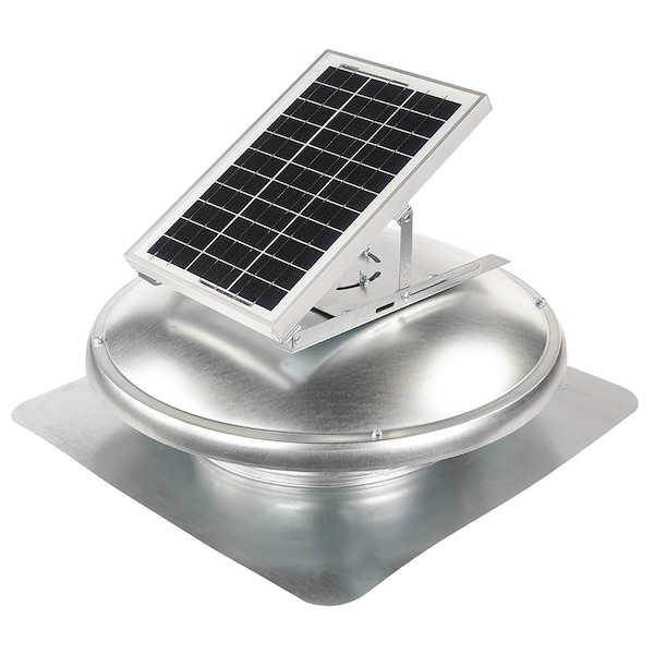Gaf Master Flow Galvanized Steel 15 Watt Solar Powered Static Roof Vent Mount Attic Fan - ERVSOLAR