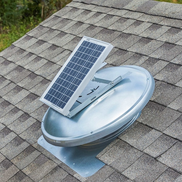 Gaf Master Flow Galvanized Steel 15 Watt Solar Powered Static Roof Vent Mount Attic Fan - ERVSOLAR