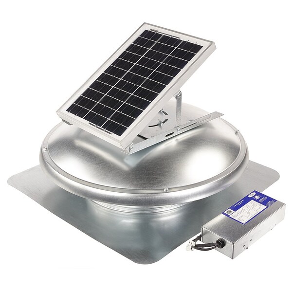 Gaf Master Flow 15 Watt Next-Generation - High-Efficiency Hybrid Solar/Electric Powered Roof Mount Exhaust Fan - ERVHYBRID