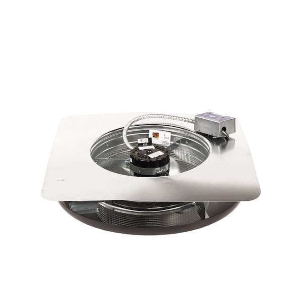 Gaf Master Flow 1500 CFM Black Power Roof Mount Attic Fan with Humidistat/Thermostat - ERV6BLHT
