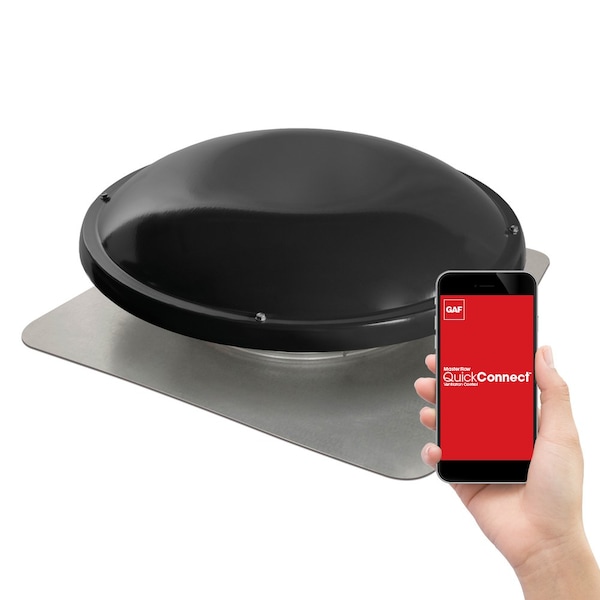 Gaf Master Flow 1250 CFM Black Galvanized Quick Connect Power Roof Mount Attic Fan - ERV5BLQCT