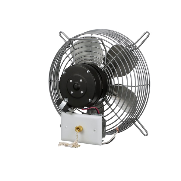 Tpi Exhaust Fan, 10" TEAO Motor, 120V, Wire Guard, 1/12HP, 3-Speed, Gray - CE 10-D