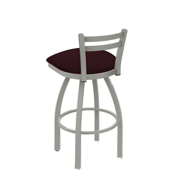 Holland Bar Stool Co 25" Low Back Swivel Counter Stool, Nickel Finish, Canter Bordeaux Seat - 41125AN005