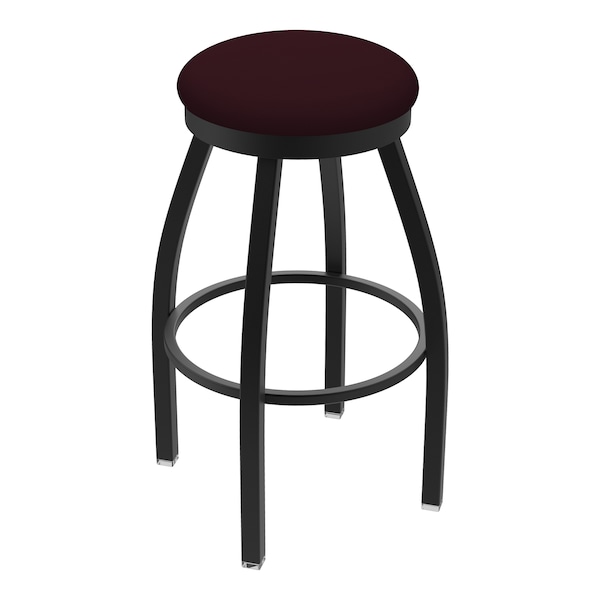 Holland Bar Stool Co 25" Swivel Counter Stool, Black Wrinkle, Canter Bordeaux Seat - 80225BW005