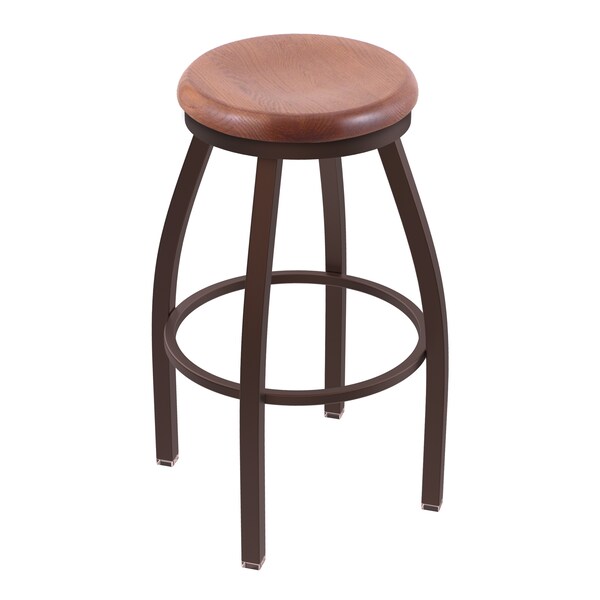 Holland Bar Stool Co 25" Swivel Counter Stool, Bronze Finish, Med Oak Seat - 80225BZMEDOAK