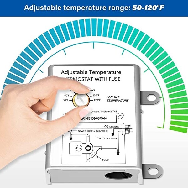 Ipower 12 Inch Shutter Exhaust Fan + Temperature Control - HIFANXEXHAUST12THEMOTX2