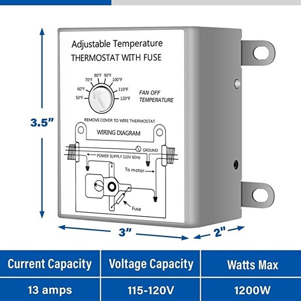 Ipower 12 Inch Shutter Exhaust Fan + Temperature Control - HIFANXEXHAUST12THEMOTX2